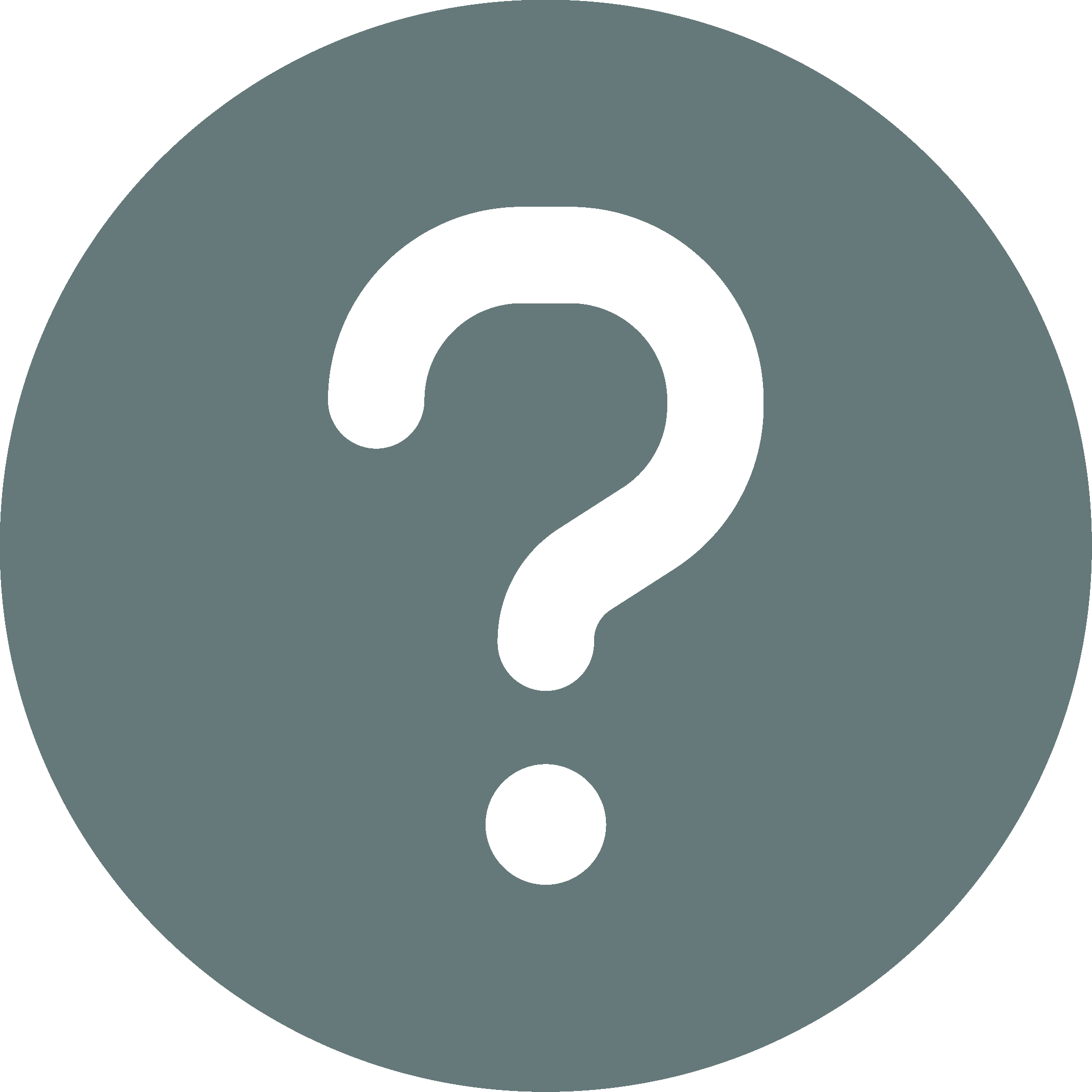 A question mark in a circle