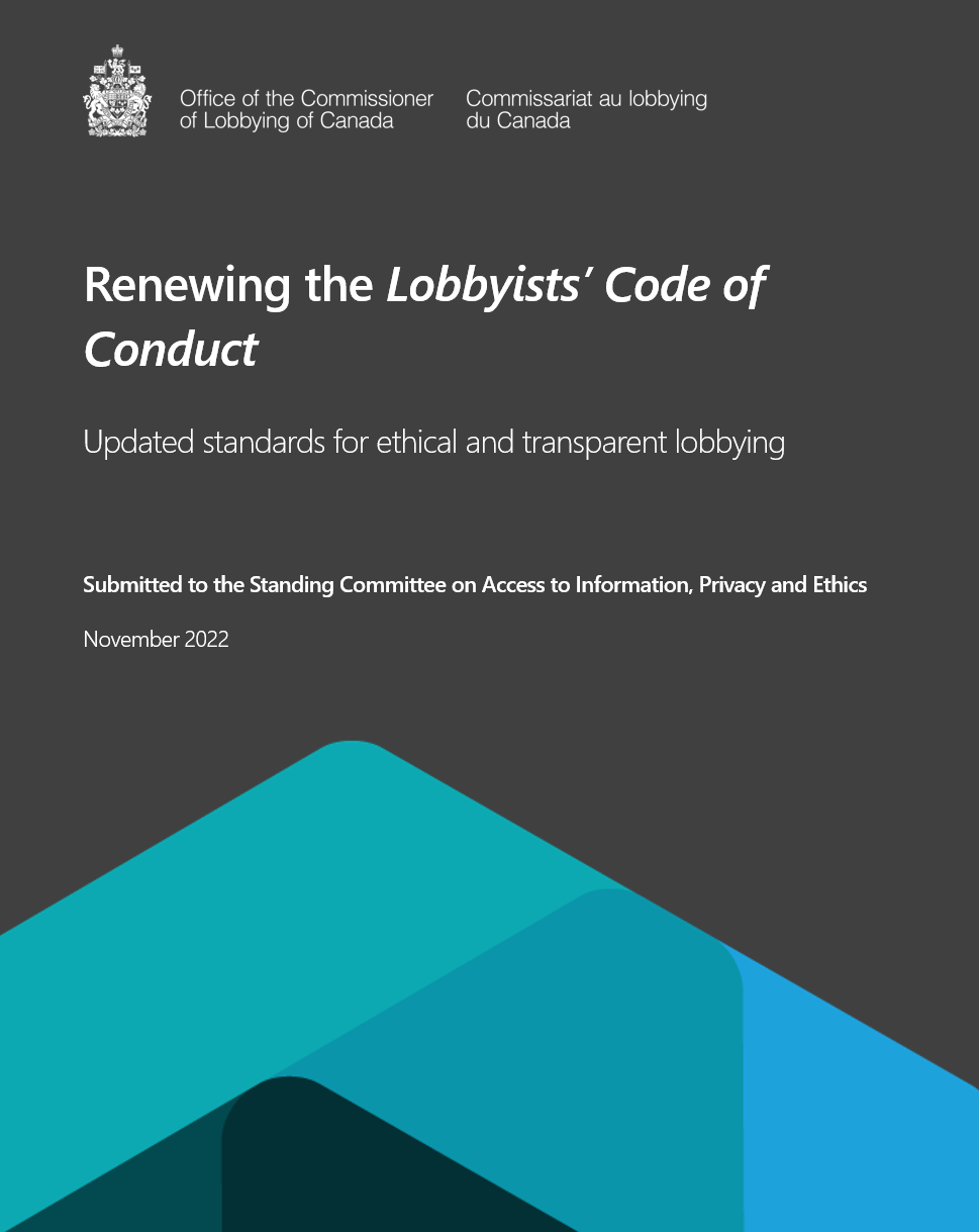 Renewing the Lobbyists Code of Conduct