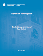 Cover page of Report on Investigation